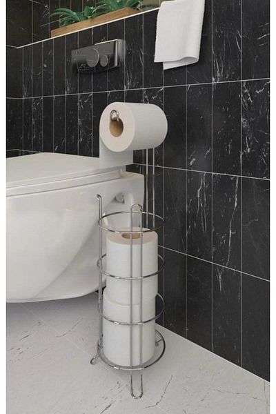 KAREN BANYO Chrome Colored Toilet Paper Hanger - Metal Refill, Paper Holder Wc Sb061-C