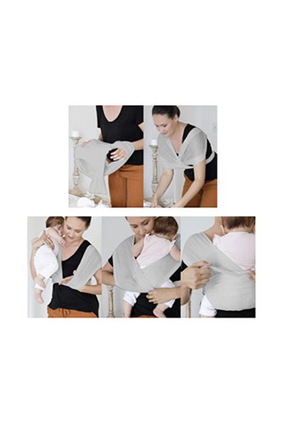 Babyjem Sistem de purtare wrap elastic pentru bebelusi BabyJem (Culoare: Gri)