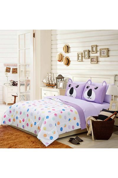 Orange Bed & Bath Animals | 7-piece Single Size Comforter Set - Kolar Animal|228 × 193 Cm