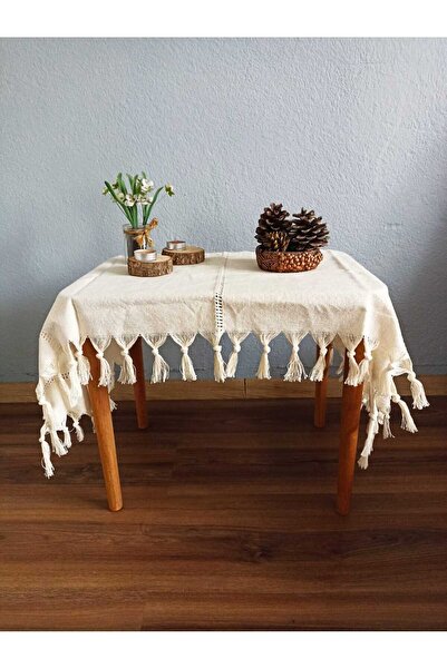 AKIN AKSESUAR HEDİYELİK Natural Buldan Cloth Woven Runner Fiskos Coffee Table...