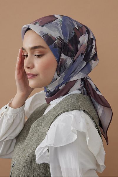 Modakaşmir 110 cm Artistic Pattern Bamboo Scarf