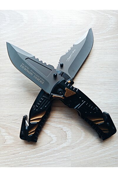 staınless steel SALGARO Titanyum Kaplama Cam Kırma Sap Aparatlı Emniyet Kemeri Kesme Özelliği Çakı