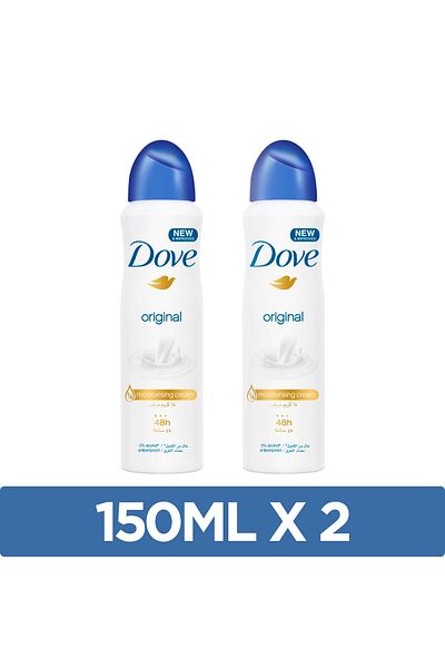 Dove Advanced Care, Antiperspirant Deodorant Spray, Original, 72h Sweat & Odor Protection, 150ml X2