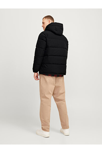 Jack & Jones Ανδρικό μαύρο παλτό Jack Jones - Plus Size 12263996 -02