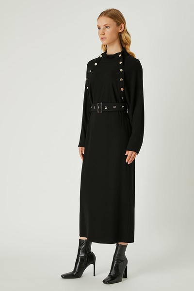 FEVER Düğme detaylı kemerli elbise