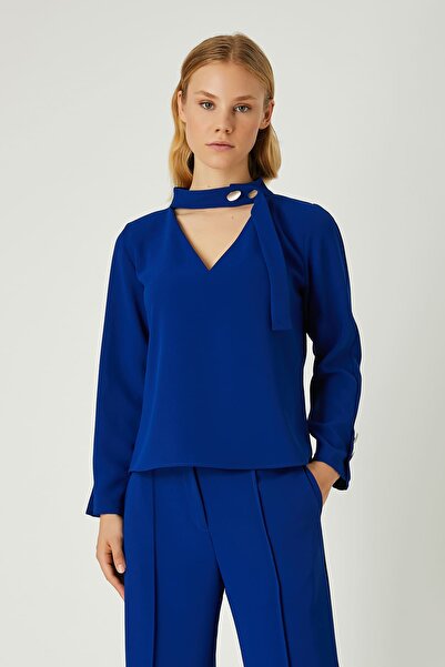 FEVER V yaka krep bluz