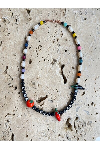 TAKI BY EKİN Domates biber patlıcan isimli kolye