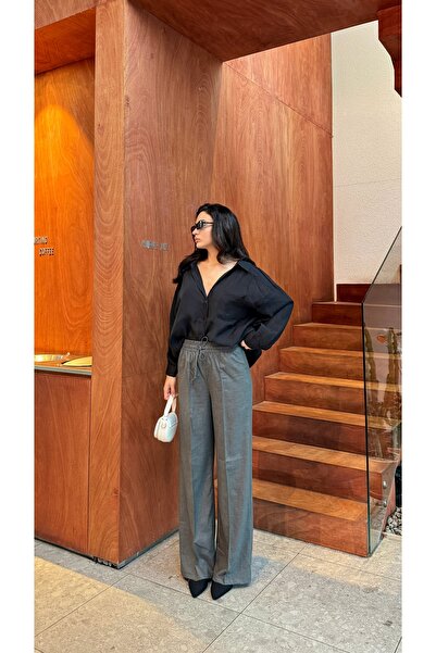 Serica Moda بنطال بالازو مربوط بخصر مطاطي