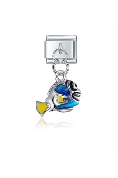 SiestaAccessories Blue Fish Dangle Italian Bracelet Charm
