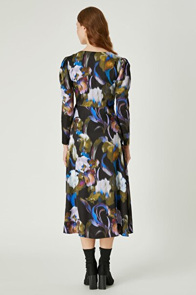 FEVER Kruvaze yaka desenli elbise