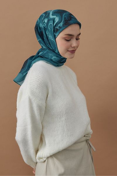 Modakaşmir 110 cm Marble Pattern Bamboo Scarf