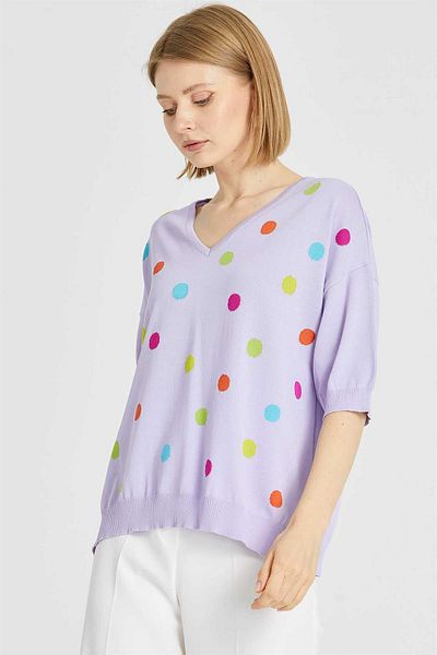Two Mail Lilac Point V-Neck Blouse
