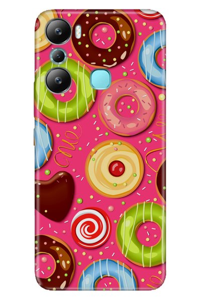 Cekuonline جراب Infinix Hot 20i من السيليكون بغطاء حماية كامل على شكل دونات
