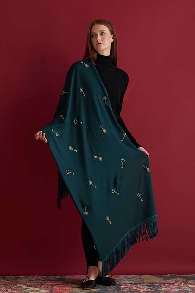 Two Mail Nefti̇ Embroidered Shawl