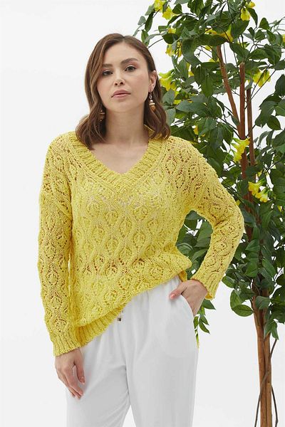 Two Mail Yellow V-Neck Blouse
