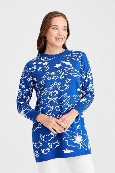 Two Mail Saks Tunic - Bird Detailed