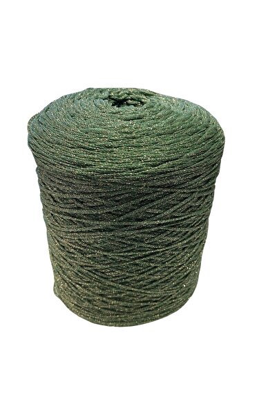 ÇİĞDEM YÜN Simli Yeşil Makrome Çanta Hobi Örgü Ipi 250 gr