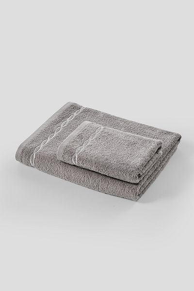 Doqu Home Gray Helena Bath Towel + Face Towel Set