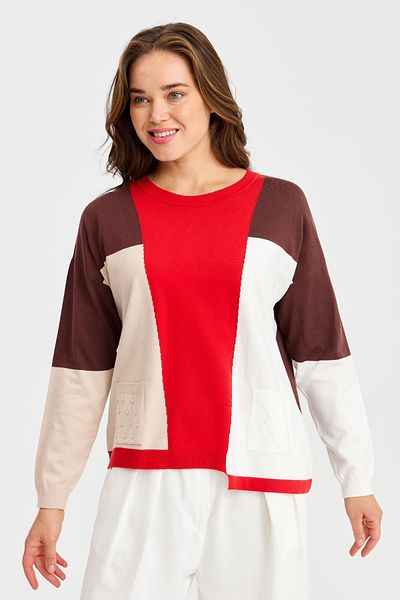 Two Mail Brown Intersia Blouse