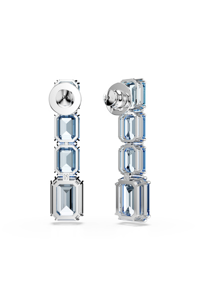 Swarovski Millenia damla küpeler, Sekizgen kesim, Renk geçişli, Mavi, Rodyum kaplama