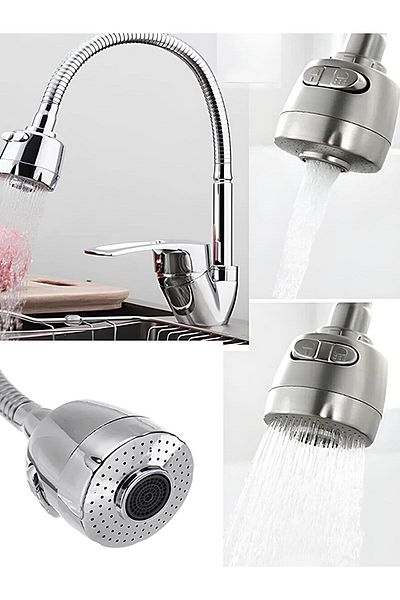 Birdoludukkan Double Function Kitchen Head with Flexible and Swivel Head - Chrome Color