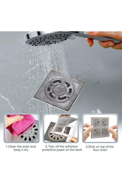 MAİN SHOP (50 Pcs) Adhesive Disposable Bathroom Drain Hair and Kitchen Sink Garbage Separation Strainer M-740