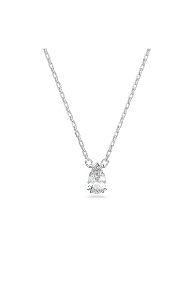 Swarovski Stilla Kolye, Armut kesim, Beyaz, Rodyum kaplama