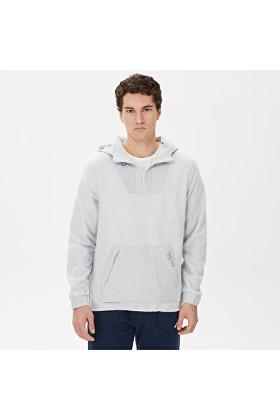 Nautica Erkek Gri Standart Fit Kapüşonlu Sweatshirt