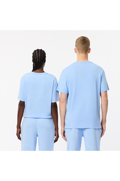 Lacoste Unisex Classic Fit Bisiklet Yaka Açık Mavi T-Shirt