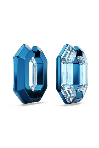 Swarovski Lucent halka küpeler, Sekizgen şekil, Küçük, Mavi