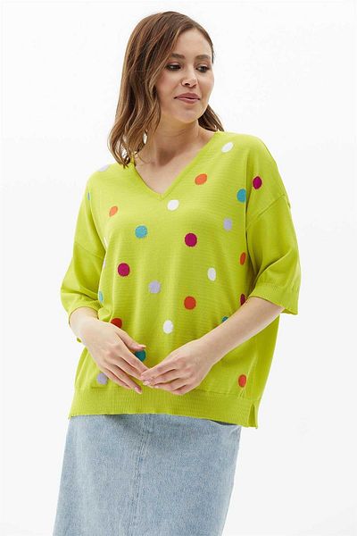 Two Mail Yellow Point V-Neck Blouse