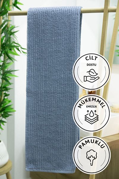 FAVORA Prosop de baie din bumbac indigo de lux Line - 100x150