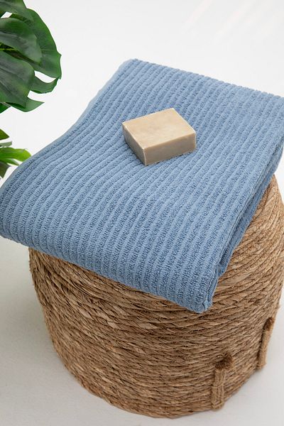 FAVORA Prosop de baie din bumbac indigo de lux Line - 100x150