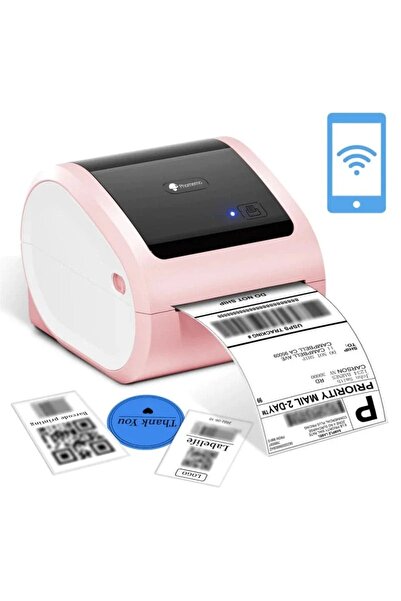 Phomemo D520-bt Bluetooth Usb Termal Yazıcı Pembe - Barkod/adres/posta Etiketi, Pazaryerleri Ile Uyumlu