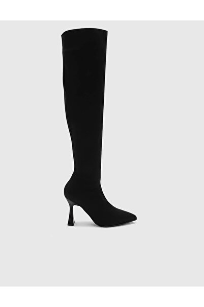 İLVİ Recife Women's Black Stretch Heeled Boots