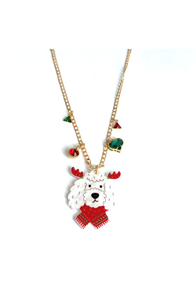 Yılbaşı Köpek Zirkon Charm Kolye