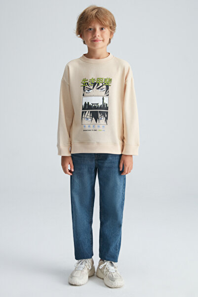 GRIMELANGE Κρεμ φούτερ με στρογγυλή λαιμόκοψη REMCO Boys