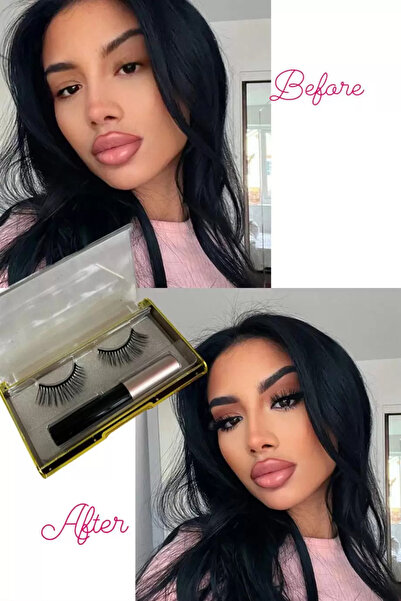 Genel Markalar Manyetik Eyeliner'lı Mıknatıslı Doğal Ipek Takma Kirpik #003 Yoğun