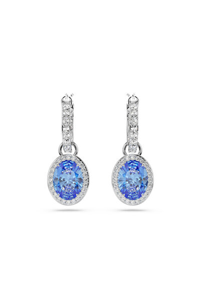 Swarovski Constella damla küpeler, Oval kesim, Mavi, Rodyum kaplama