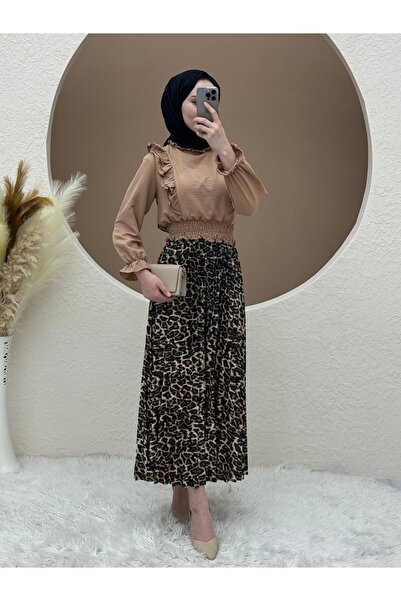 Modamorfo Digitálně potištěná plisovaná sukně - Leopard