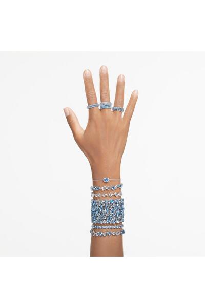 Swarovski Gema Bileklik, Karışık kesimler, Mavi, Rodyum kaplama
