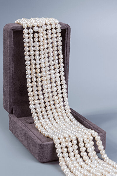 Uçar Doğaltaş İnci Doğal Taş Beyaz Küre Kesim 5mm Dizi