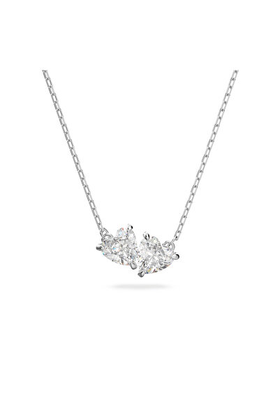 Swarovski Mesmera Kolye, Kalp, Beyaz, Rodyum kaplama