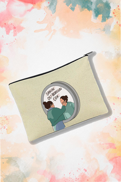 APRENDİ Τσάντα Μακιγιάζ Keep Calm Τυπωμένη