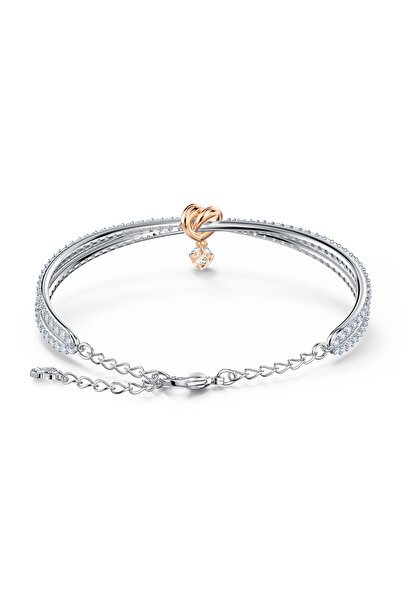 Swarovski Lifelong Heart Bileklik, Kalp, Beyaz, Karışık metal yüzey