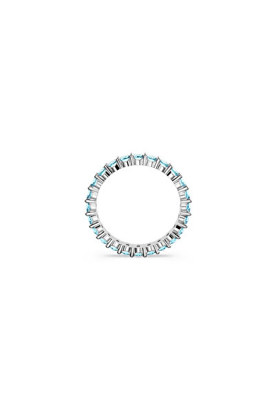 Swarovski Matrix Tennis Bileklik, Yuvarlak Kesim, Mavi, Rodyum Kaplama