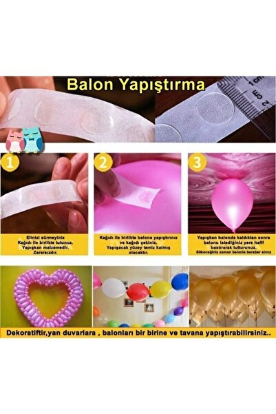 Deniz Party Store Balon Yapıştırma Bandı Çift Taraflı 100 Adet