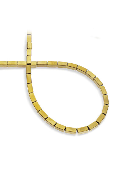 Uçar Doğaltaş Hematit Doğal Taş Parlak Gold Dikdörtgen Kesim 4x8mm Dizi