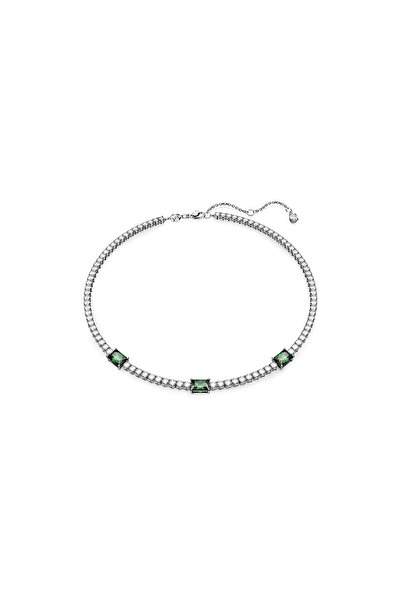Swarovski Matrix Tennis Kolye, Karışık kesimler, Yeşil, Rodyum kaplama
