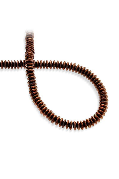Uçar Doğaltaş Hematit Doğal Taş Parlak Kahverengi Rondela Kesim 8x4mm Dizi